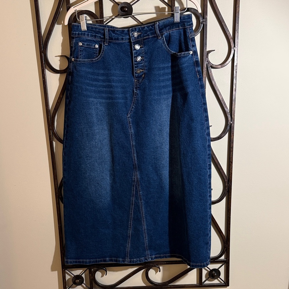 Denim Midi Skirt